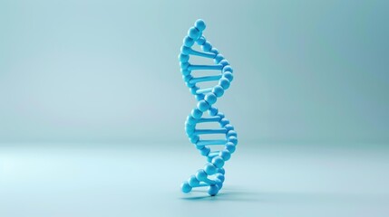 A striking 3D illustration of a blue DNA structure on a clean, isolated background, showcasing the beauty of genetics.