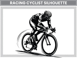 Racing Cyclist silhouette, Bicycle icon, Bicycle race silhouettes Cycling race flat icon, Cyclist sign, Road Cyclist Silhouette, Sports
