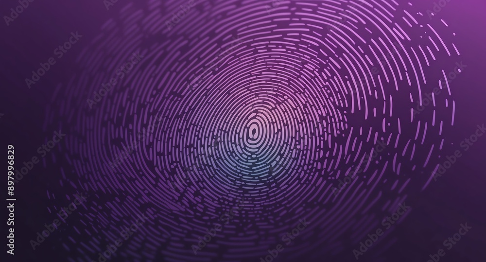Poster purple digital fingerprint scan pattern technology abstract background digital artwork