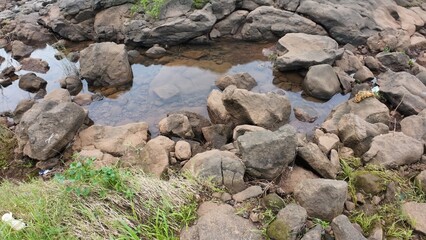rocks with water potholes 