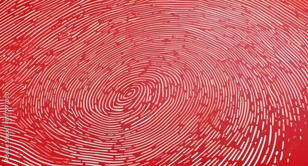 Poster red digital fingerprint scan pattern technology abstract background digital artwork