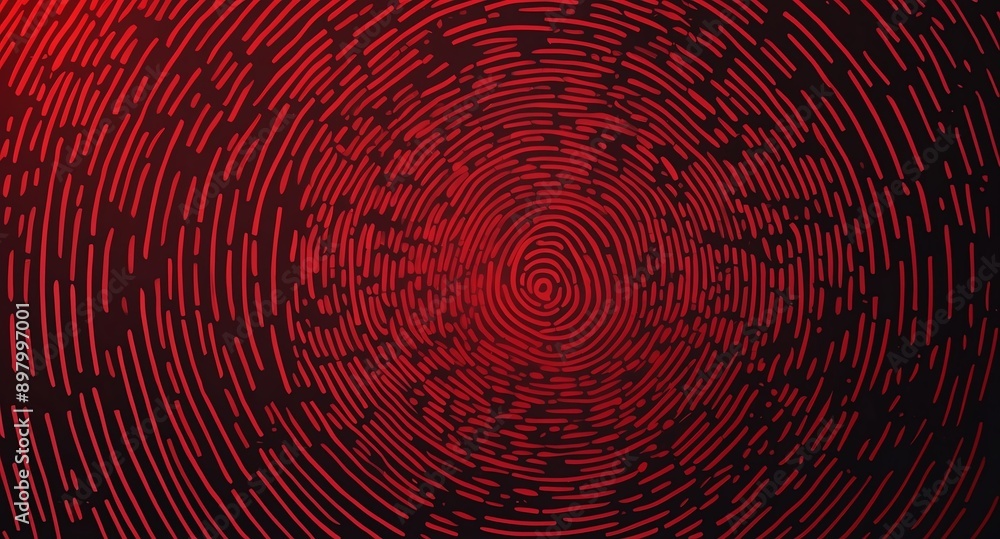 Poster red digital fingerprint scan pattern technology abstract background digital artwork