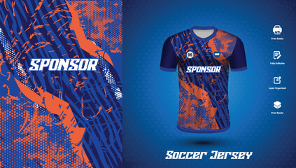 Obraz premium Soccer jersey design for sublimation or sports tshirt design for cricket football 