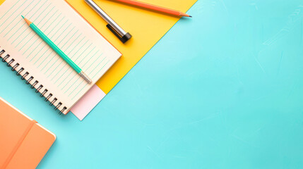 A bright, open space on a colorful school desk, ready for new ideas