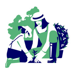 Gardening with a child