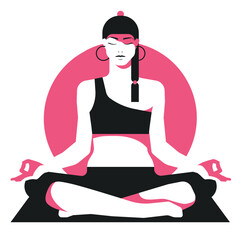 Woman meditating on yoga mat