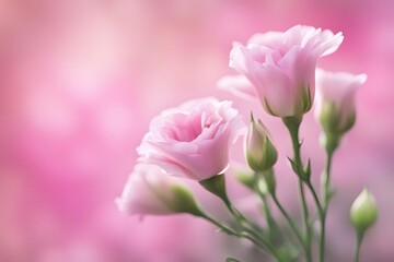 Obraz premium Lisianthus flower bokeh background, AI generated