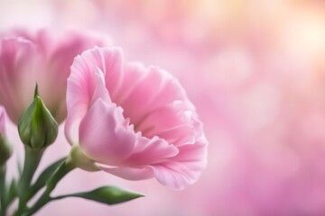 Obraz premium Lisianthus flower bokeh background, AI generated