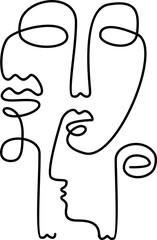 Abstract Outline Face