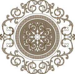 Sketch vector illustration drawing silhouette design ornament ornate icon logo symbol engraving rosette floral classic vintage ethnic
