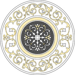 Sketch vector illustration drawing silhouette design ornament ornate icon logo symbol engraving rosette floral classic vintage ethnic
