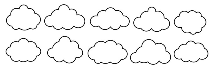 Simple Cloud Outline Set