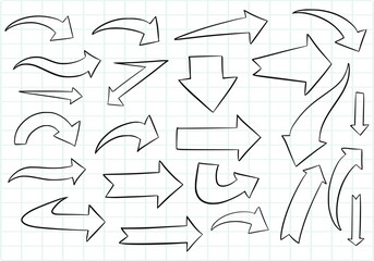 Hand drawn creative arrow set design