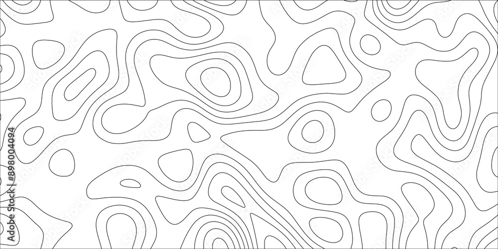 Poster Abstract background with waves Geographic mountain relief. Wave curve lines banner background design. Geographic contour map and topographic contours map. 