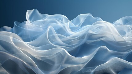 Obraz premium Abstract Blue and White Fabric Waves