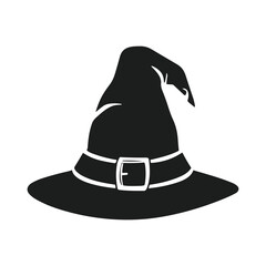 Classic witch hat silhouette vector perfect for Halloween art