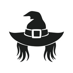 Simple Witch Hat Silhouette - Minimalist Halloween Illustration