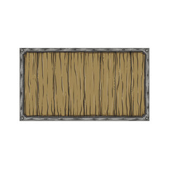 rectangular wooden board with an iron frame