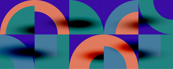 Obraz premium Neo memphis geometric pattern with circles, squares. Pop art abstract background for covers, banners, flyers and posters and other templates