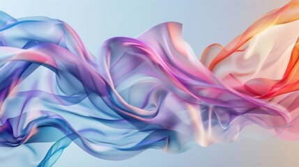 Fototapeta premium A colorful, flowing piece of fabric with a blue, purple, and pink hue