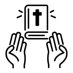Obraz premium Religious freedom icon designed in outline style 