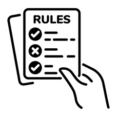 An outline style icon of rules 