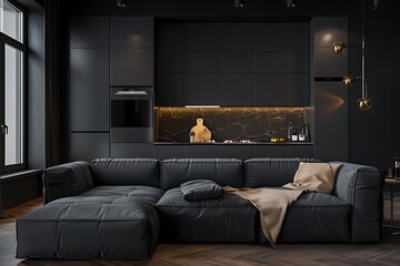 modern living room with fireplace