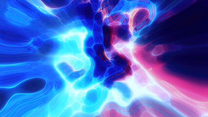 Abstract colorful bright glowing background with iridescent waves of energy and plasma rays with light