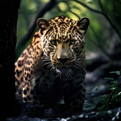 Fototapeta premium a-powerful-image-of-an-endangered-animal-in-its-natural-habitat