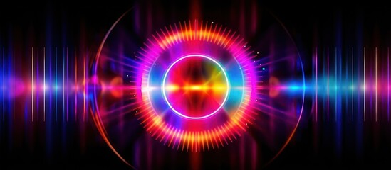 Abstract Colorful Light Show with Glowing Circles and Lines