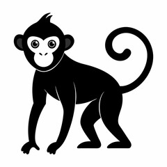 Monkey silhouettes on white background.
