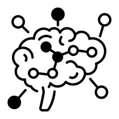 Neural network icon in glyph style