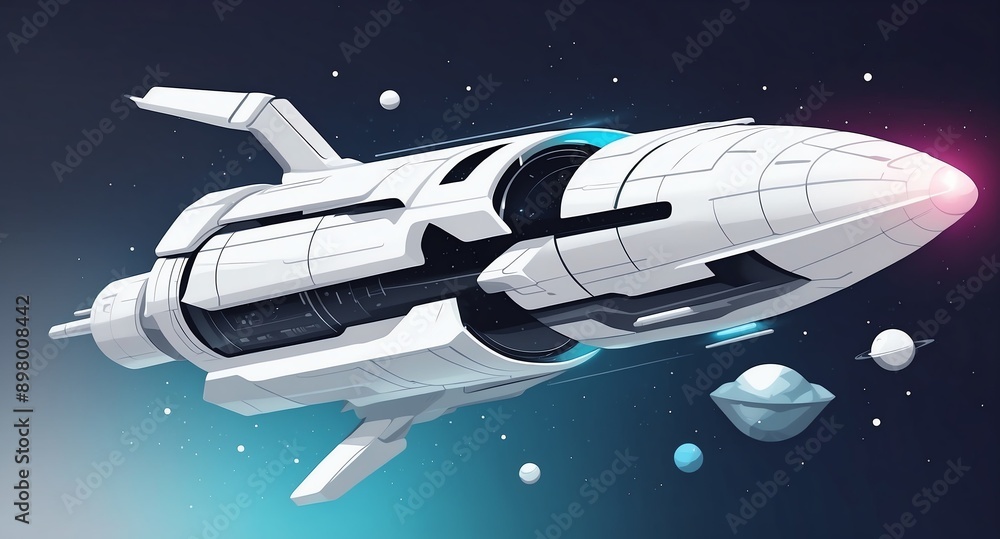 Poster white space exploration ship concept technology abstract background with copy space