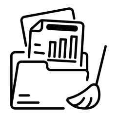 A linear style icon of data cleaning