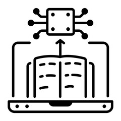 Ai training icon in outline style