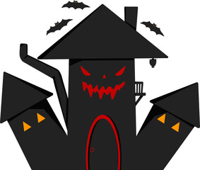 house with light, halloween