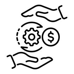 A linear icon of finance management 