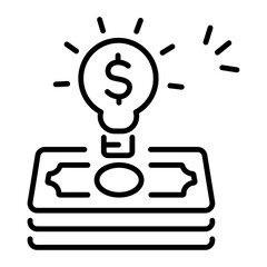 An outline style icon of financial idea 