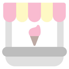 Food Stand Flat Icon Illustration