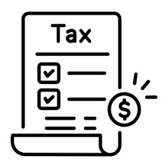 An outline icon of taxation document 