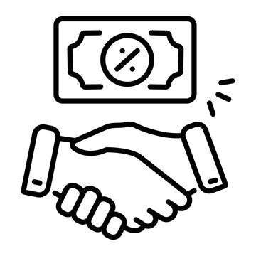 handshake with money and percentage clip art preview