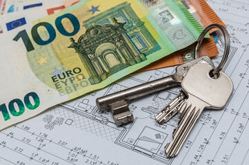 Bauplan - Wohnungsschlüssel - Eurogeld