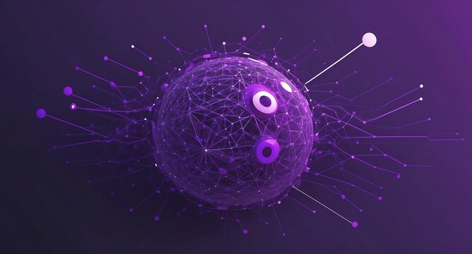 purple machine learning nodes ai concept technology abstract background with copy space