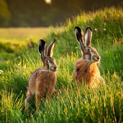 Obraz premium hare mammal animal, AI generated