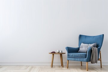 blue armchair in a room