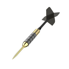 Black gold darts arrow on white background. 3D illustration