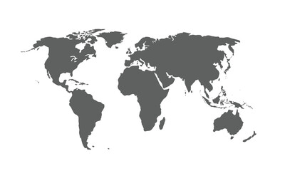 World map isolated on white background.for website layouts, background,education,precise, customizable,Travel worldwide, map silhouette backdrop,earth geography, political,reports.