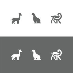 A simple logo with an image of a poultry animal, in gray and white.