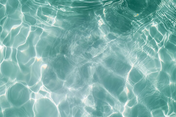 Obraz premium Calm turquoise water with gentle ripples and reflections, evoking a serene and refreshing atmosphere.
