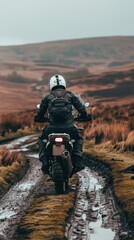 Motorcycle Adventure on a Muddy Road